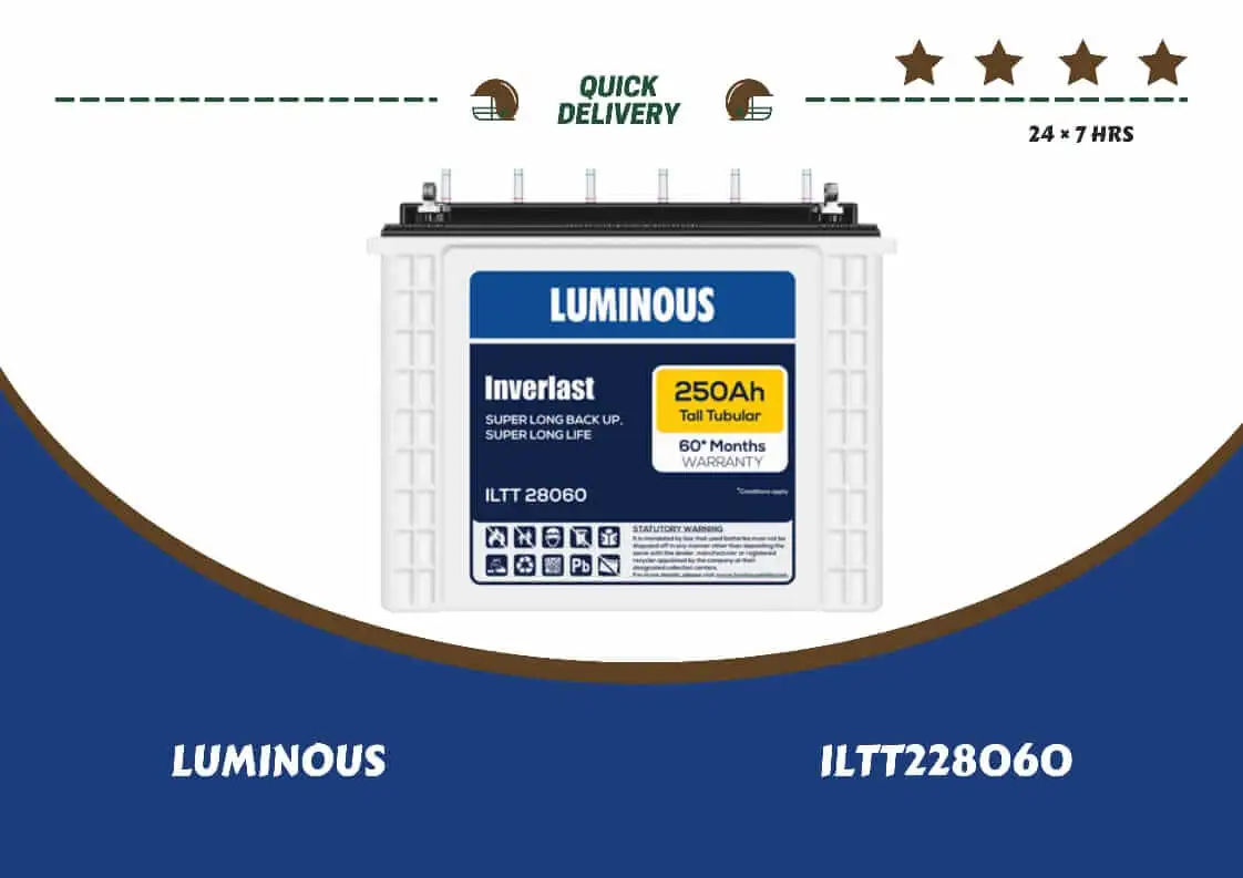 LUMINOUS TUBULAR BATTERY ILTT28060 (250 AH)