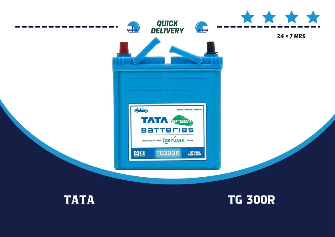 TATA GREEN TG300L/R AUTO BATTERY (28 AH) PIC OF TATAGREEN CAR BATTERY TG300R