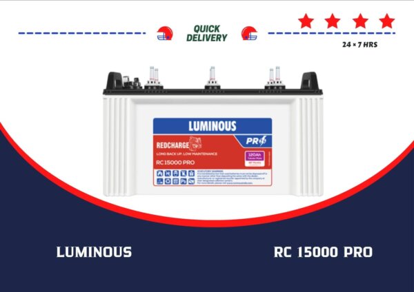 PHOTO OF LUMINOUS INVERTER BATTERY RC15000 PRO