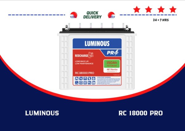 PHOTO OF LUMINOUS INVERTER BATTERY RC18000 PRO