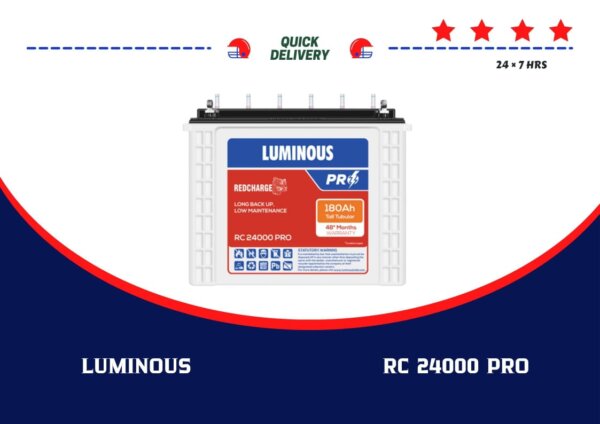 PHOTO FO LUMINOUS INVERTER BATTERY RC24000 PRO 180AH