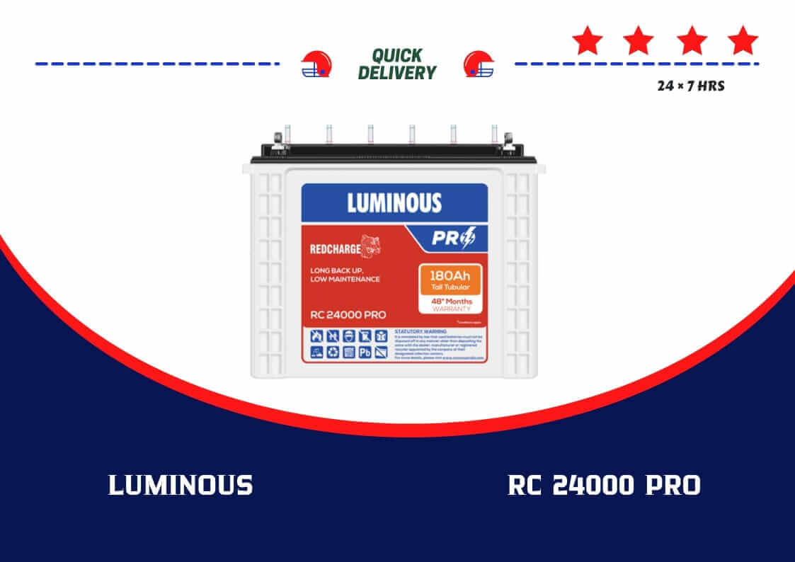 PHOTO FO LUMINOUS INVERTER BATTERY RC24000 PRO 180AH