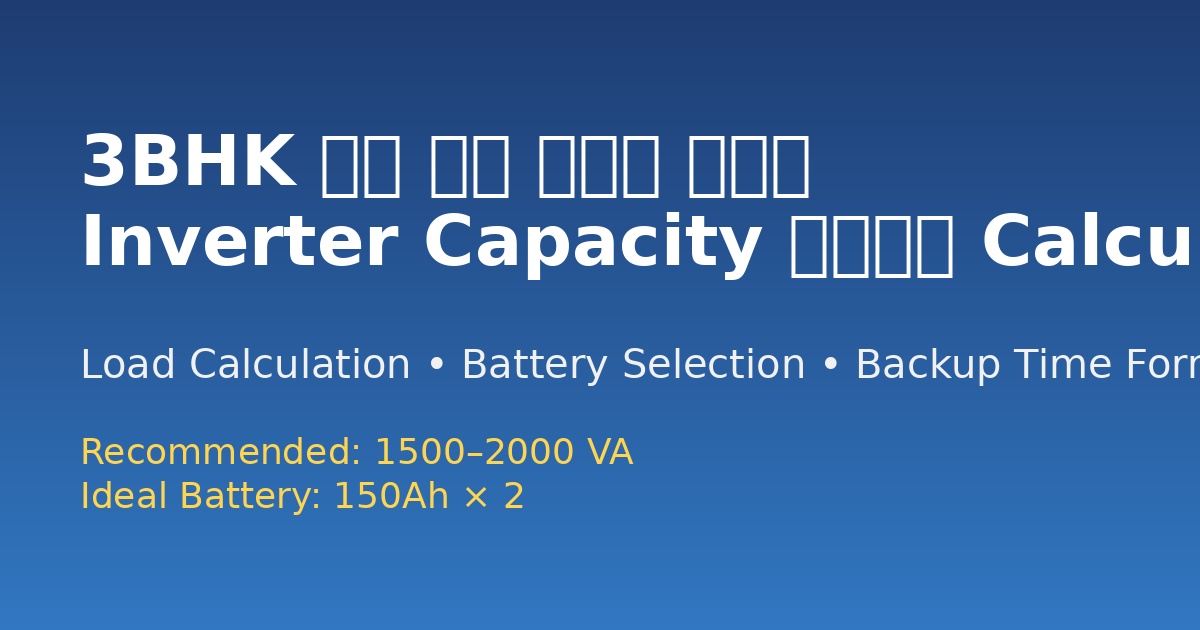 3BHK घर के लिए सही Inverter Capacity कैसे Calculate करें? 3bhk inverter capacity blog image